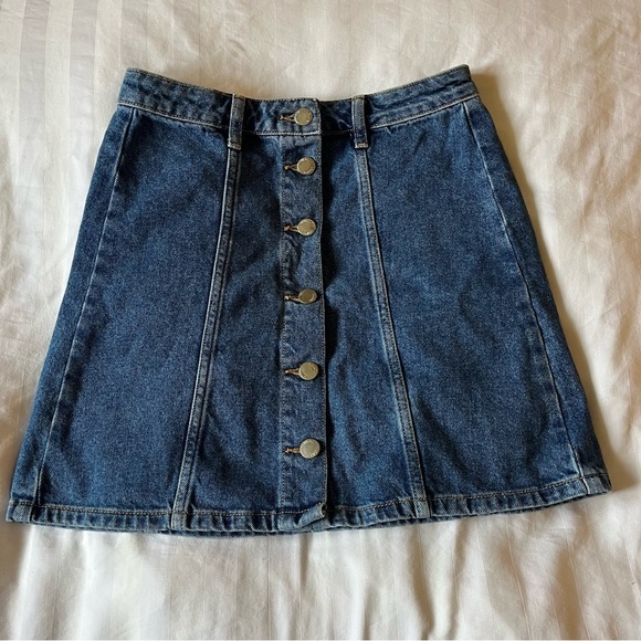 DenimCo full button mini skirt denim Jean - Picture 1 of 7
